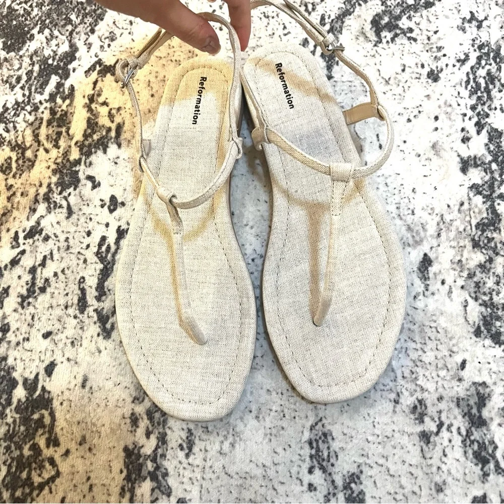 reformation thea linen sandals size 9 new May sale - Picture 3 of 8